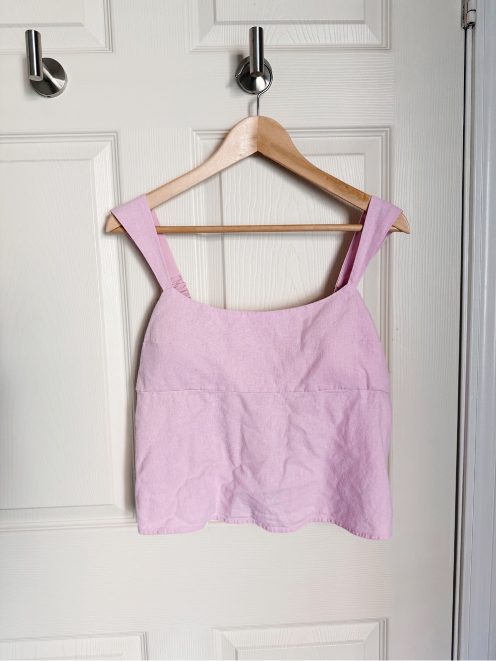 Hollister Pink Cropped Square Neck Tank